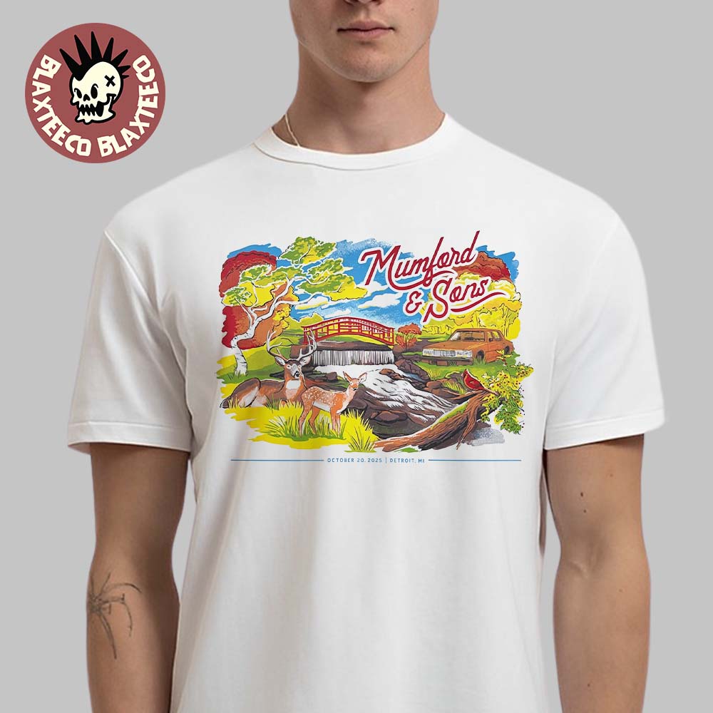 Mumford And Sons Detroit Michigan 2025 Poster At Motor City On October 20 2025 T-Shirt Mumford And Sons Detroit Michigan 2025 Poster At Motor City On October 20 2025 T-Shirt