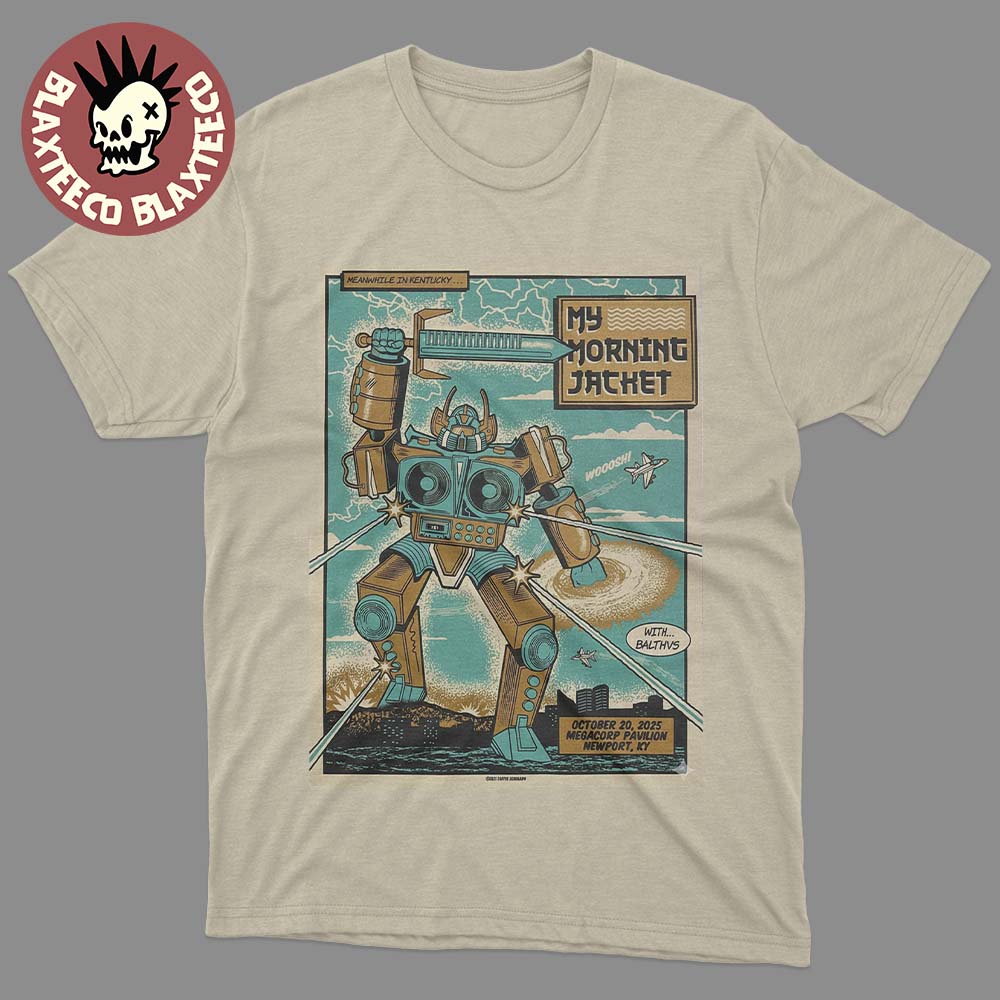 My Morning Jacket Newport Kentucky 2025 At Megacorp Pavilion On October 20 2025 The Mecha Anime Art T-Shirt