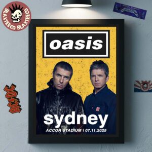 Oasis Live 25 Tour Sydney Australia 2025 Night 1 Venue Poster At Accor Stadium On November 7 Home Decor Poster Canvas