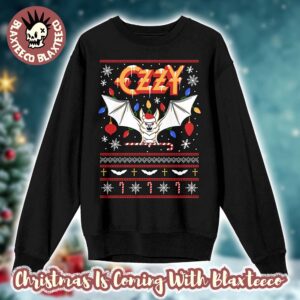 Ozzy Osbourne Black Sabbath Ozzy Bat 2025 Holiday Christmas Sweater
