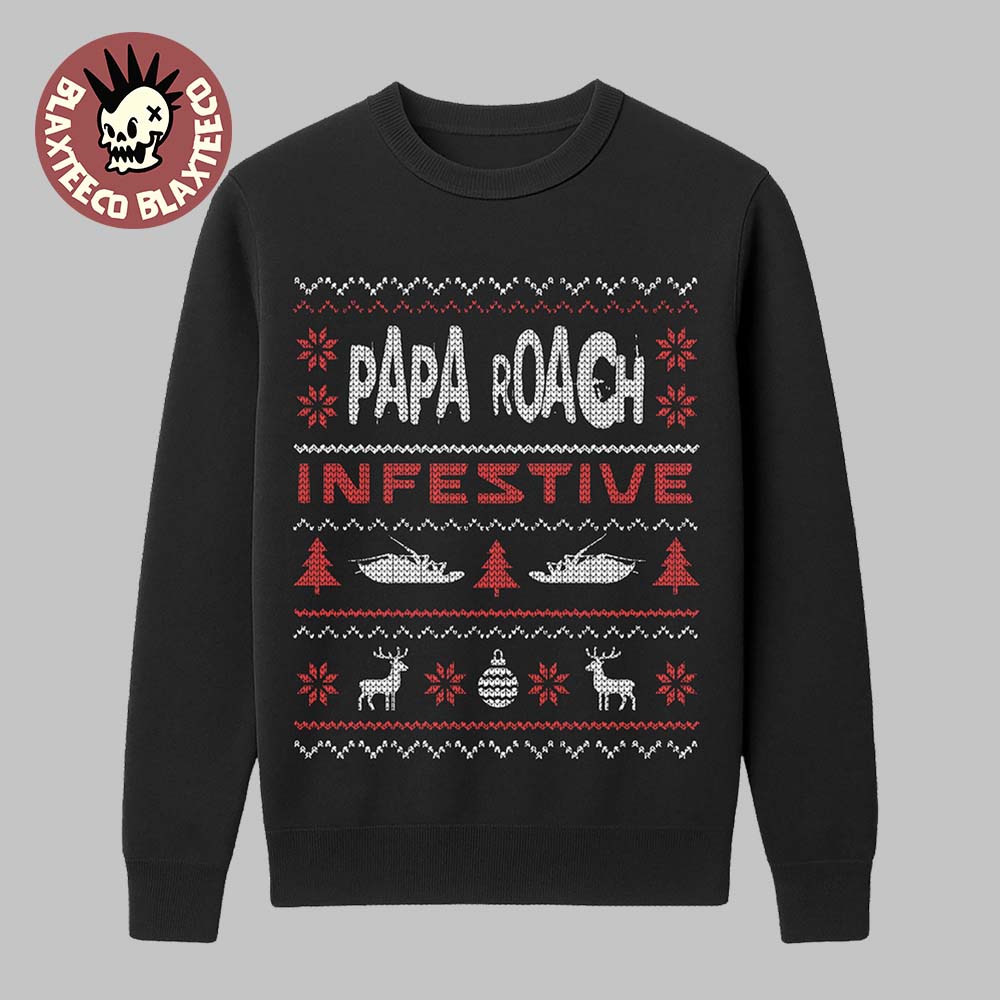Papa Roach Christmas 2025 Infestive Holiday Crewneck Sweatshirt Papa Roach Christmas 2025 Infestive Holiday Crewneck Sweatshirt