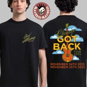 Paul McCartney Chicago IL 2025 Venue Tee At United Center On November 24 And 25 2025 Got Back Tour 25 Guitar Black T-Shirt