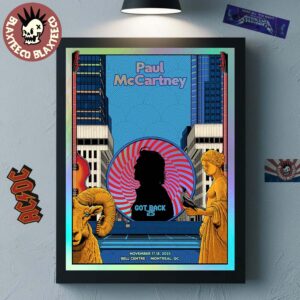 Paul McCartney Got Back 2025 Montreal Quebec Canada Event Poster At Bell Centre On November 17 And 18 2025 Home Decor Poster Canvas