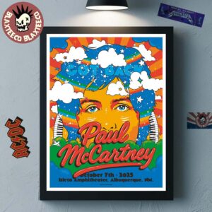 Paul McCartney Got Back 25 Albuquerque New Mexico 2025 Event Poster At Isleta Amphitheater On October 7 2025 Poster Canvas