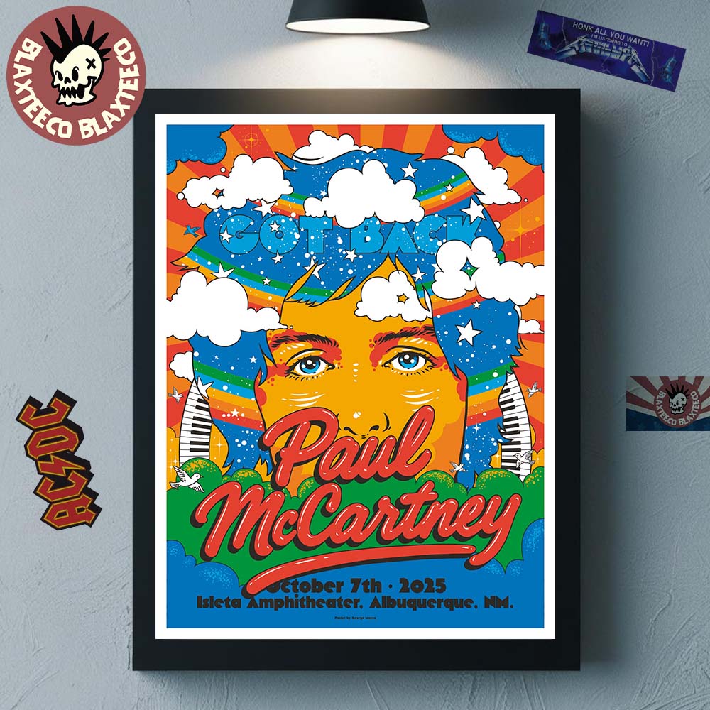 Paul McCartney Got Back 25 Albuquerque New Mexico 2025 Event Poster At Isleta Amphitheater On October 7 2025 Poster Canvas