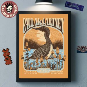 Paul McCartney Minneapolis Minnesota 2025 Gig Poster At US Bank Stadium On October 17 2025 Common Loon Art Home Decor Poster Canvas