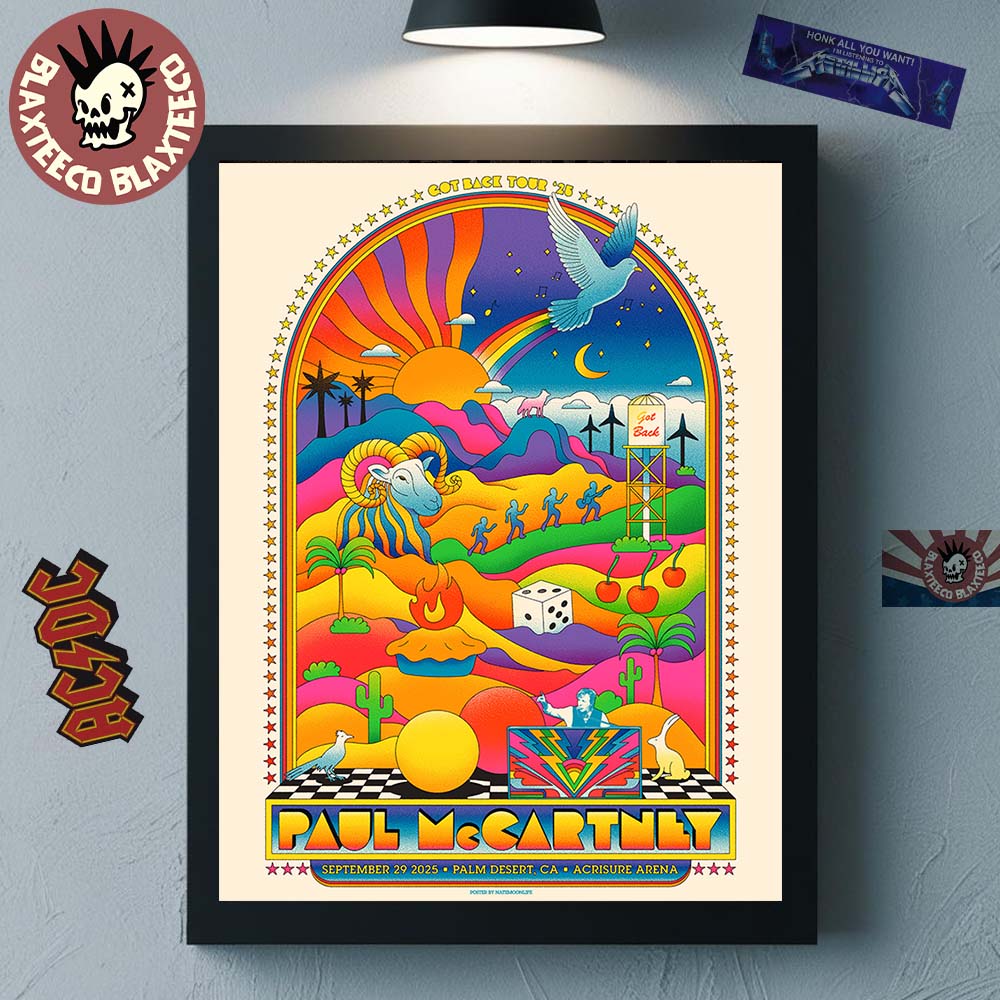 Paul McCartney Palm Desert California 2025 Event Poster At Acrisure Arena On September 29 2025 Got Back Tour 25 Home Decor Poster Canvas