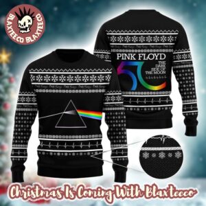 Pink Floyd 50 Years The Dark Side Of The Moon Album Cover Knitted Black Ugly Christmas Sweater
