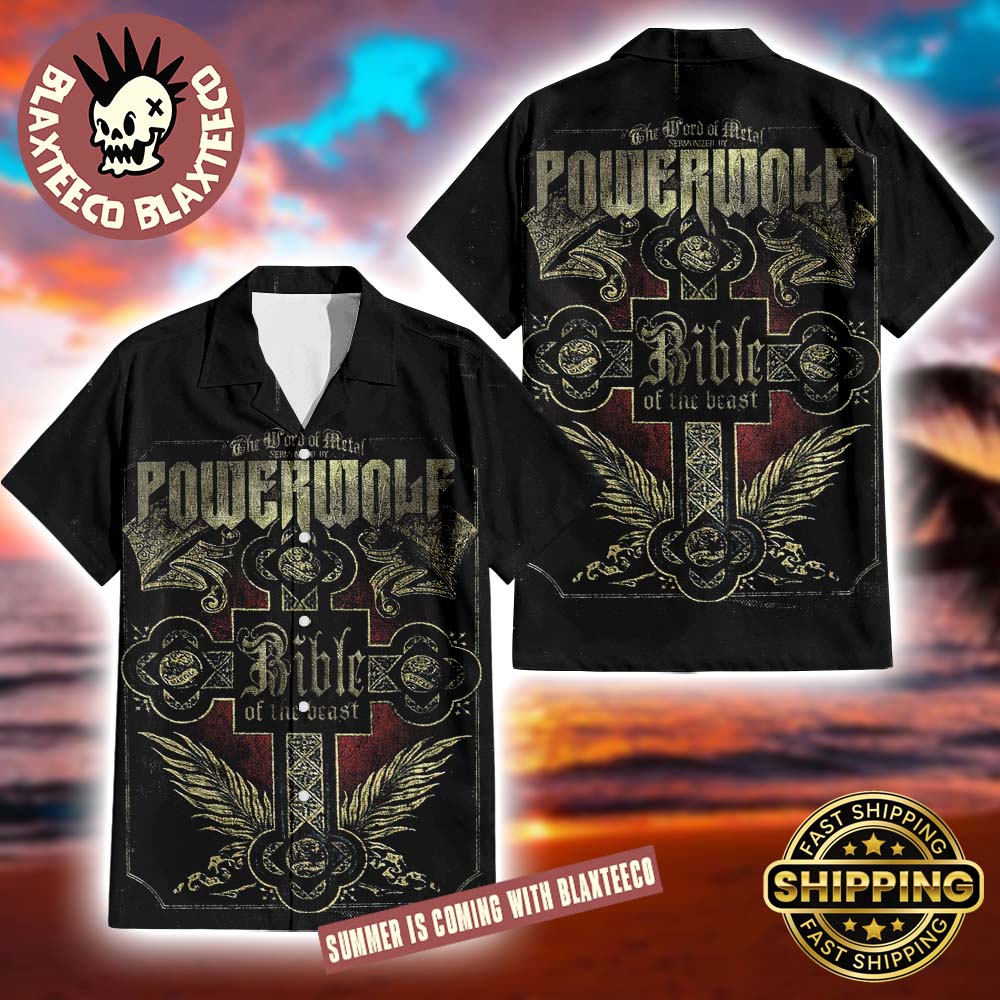 Powerwolf Bible of the Beast Album Cover Art Best Gift For Fans 2025 Summer Hawaiian Shirt Powerwolf Bible of the Beast Album Cover Art Best Gift For Fans 2025 Summer Hawaiian Shirt