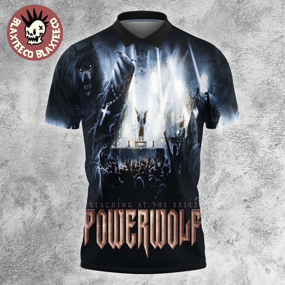 Powerwolf Preaching at the Breeze Album Cover Polo Shirt Powerwolf Preaching at the Breeze Album Cover Polo Shirt
