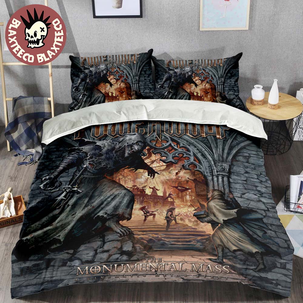 Powerwolf The Monumental Mass A Cinematic Metal Event Album Cover Bedding Set