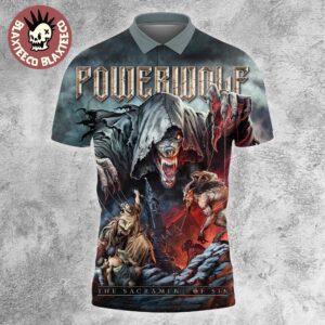 Powerwolf The Sacrament Of Sin Album Cover Art Polo Shirt
