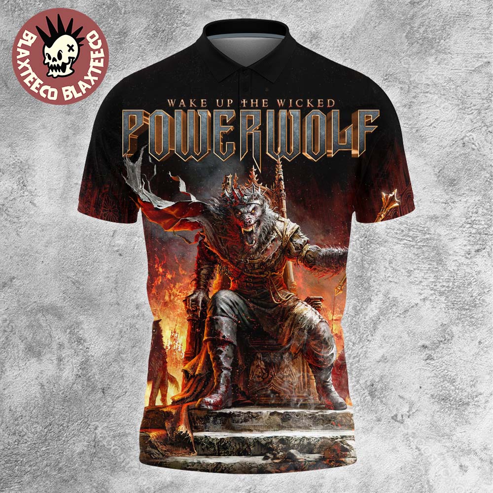 Powerwolf Wake Up The Wicked Album Cover Art Summer 2025 Polo Shirt Powerwolf Wake Up The Wicked Album Cover Art Summer 2025 Polo Shirt