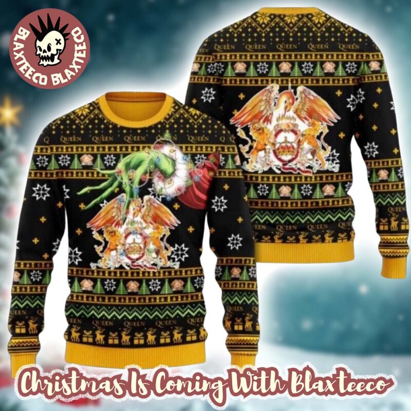 Queen Big Logo Grinch Hand Stole The Logo Festive Holiday Ugly Christmas Sweater BCYsT fmqsti.jpg