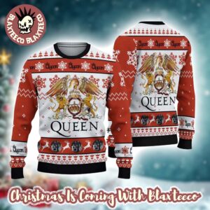 Queen Big Logo Signature Knitted Ugly Christmas Sweater