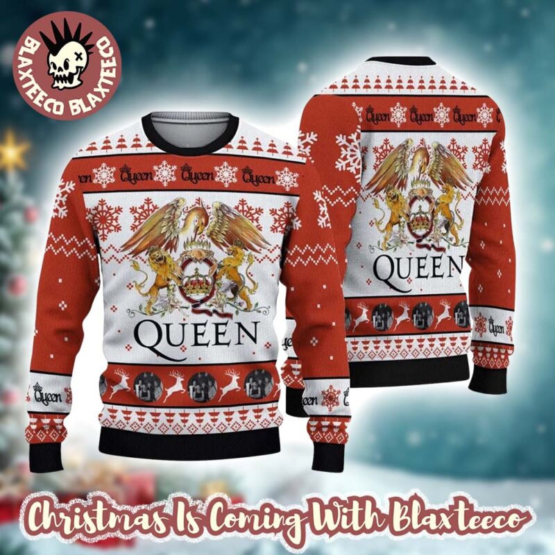 Queen Big Logo Signature Knitted Ugly Christmas Sweater cA9zJ ced6gt.jpg