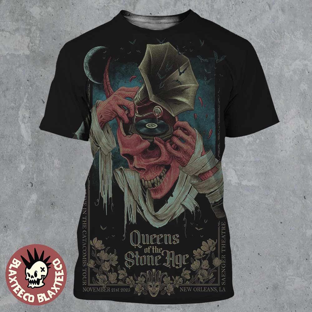 Queens Of The Stone Age New Orleans Los Angeles 2025 Event Poster At Saenger Theatre On November 21 2025 All Over Print Shirt Queens Of The Stone Age New Orleans Los Angeles 2025 Event Poster At Saenger Theatre On November 21 2025 All Over Print Shirt