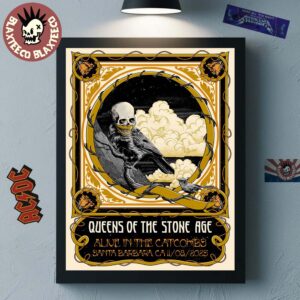 Queens Of The Stone Age Santa Barbara California 2025 Event Poster At Arlington Theatre On November 8 2025 Home Decor Poster Canvas