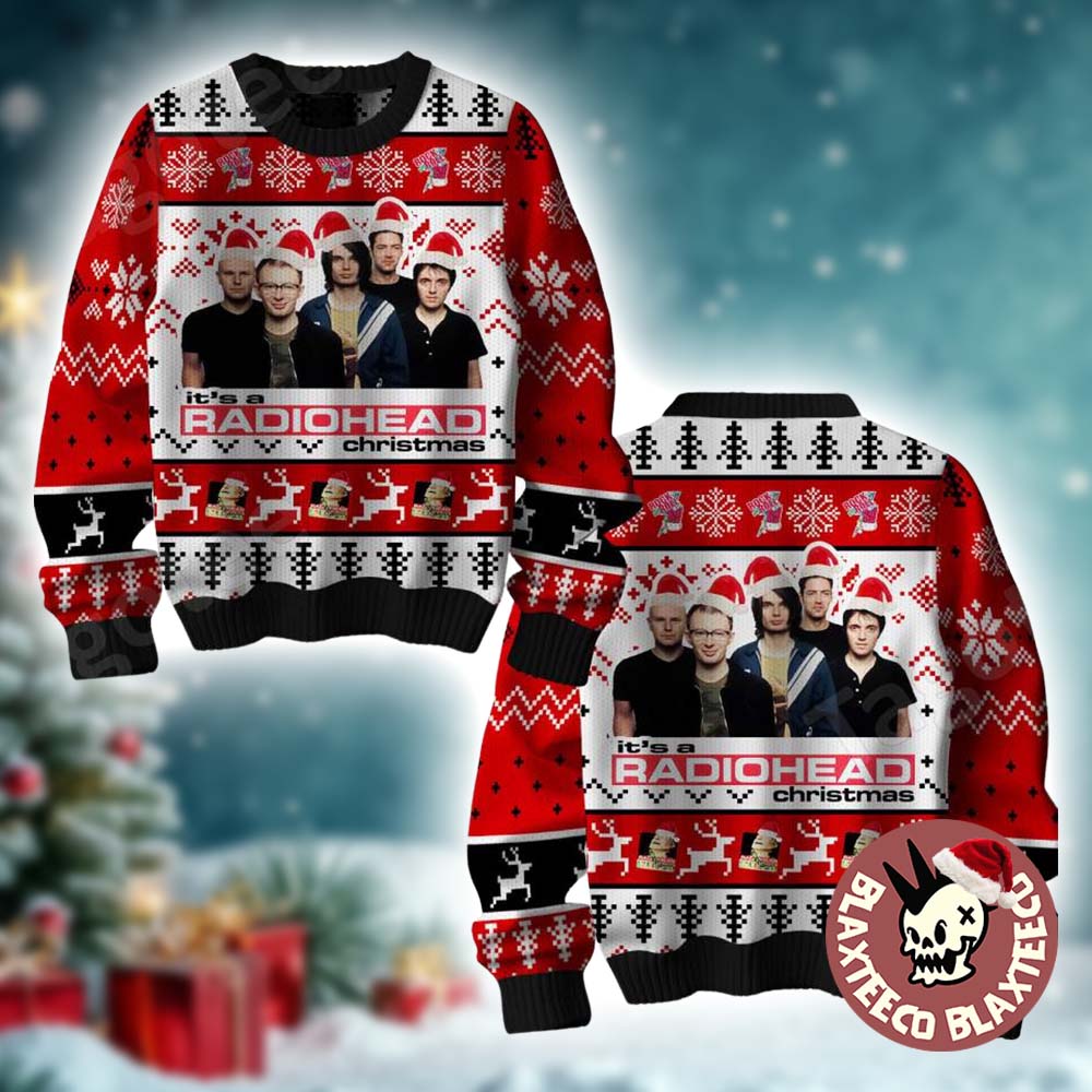Radiohead It Is A Radiohead Christmas Funny Band Member With Santa Hat Ugly Christmas Sweater Radiohead It Is A Radiohead Christmas Funny Band Member With Santa Hat Ugly Christmas Sweater
