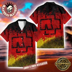 Rammstein Big Logo On Germany Flag Paint Color Style Original Summer 2025 Hawaiian Shirt