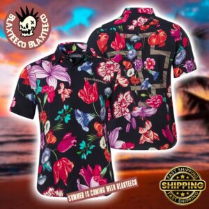Rammstein Blumen Floral Tropical In Black Summer 2025 Hawaiian Shirt