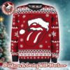 Rolling Stones Big Logo With Snowflakes Holiday Pattern 2025 Gift For Fans Knitted Ugly Christmas Sweater