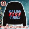 Rolling Stones Holiday Logo With Santa Hat Rhombus Pattern Sknowflakes Retro Style Red And Mustard Ugly Christmas Sweater Rolling Stones Holiday Logo With Santa Hat Rhombus Pattern Sknowflakes Retro Style Red And Mustard Ugly Christmas Sweater