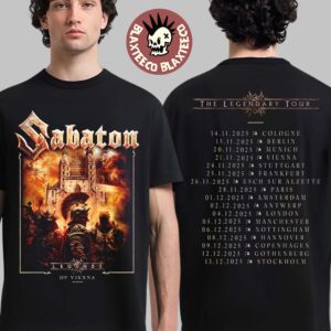 Sabaton Legendary Tour Europe 2025 Legends Of Vienna Austria Pop Up Shop On November 21 2025 Two Sided T-Shirt