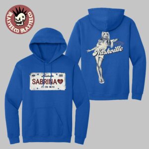 Sabrina Carpenter Nashville Tennessee 2025 Event Merch Hoodie At Bridgestone Arena On November 4 And 5 2025 Blue Hoodie