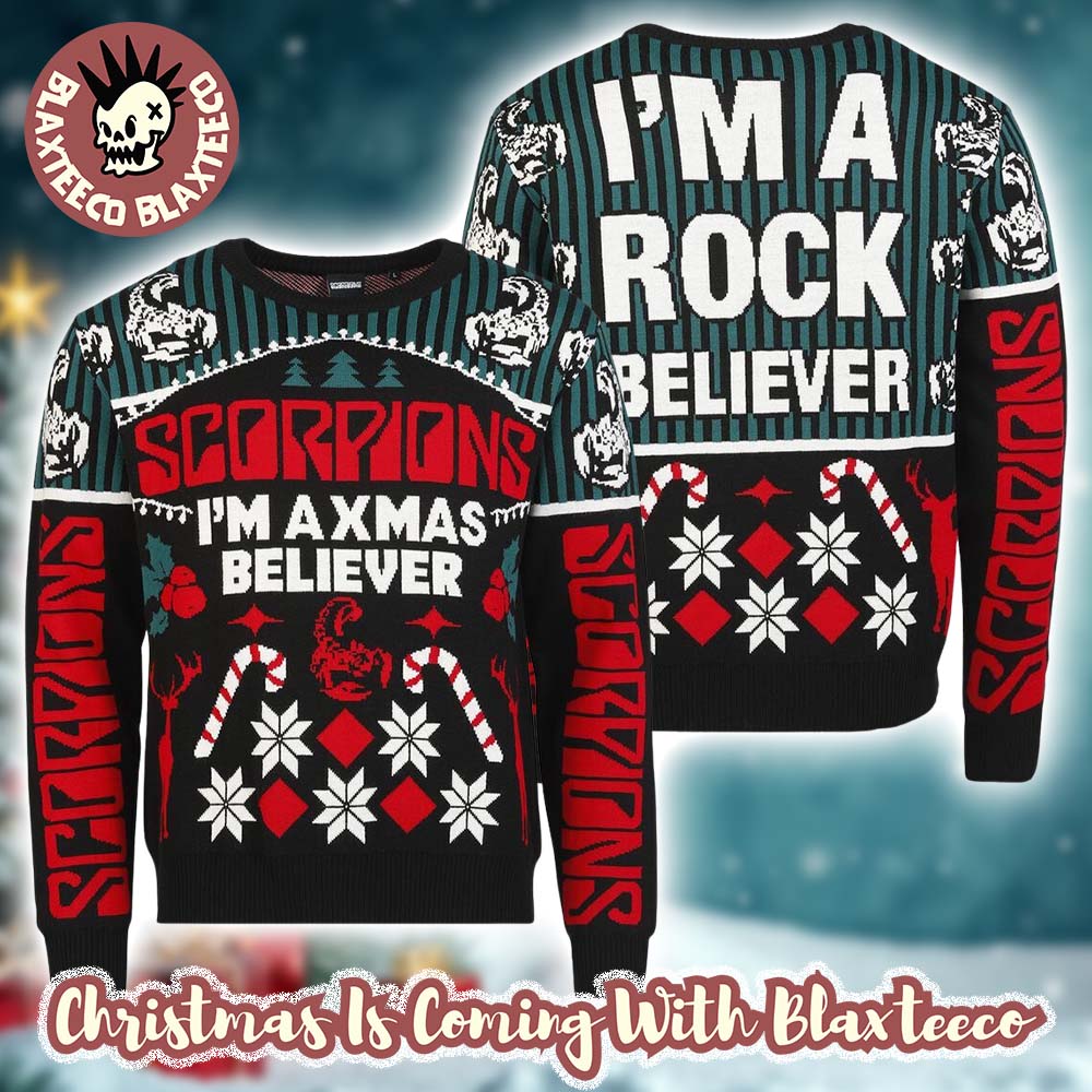 Scorpions I'm A Xmas Believer I'm A Rock Believer Holiday Ugly Sweater Christmas Jumper Scorpions I'm A Xmas Believer I'm A Rock Believer Holiday Ugly Sweater Christmas Jumper