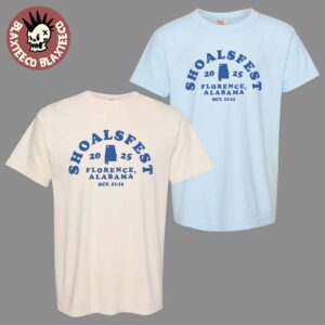 Shoals Fest 2025 In Florence Alabama Merch Tee At McFarland Park On October 11 2025 Alabama Map T-Shirt