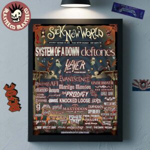 Sick New World Festival 2026 Lineup In Fort Worth Texas At Texas Motor Speedway On October 24 2026 Home Decor Poster Canvas