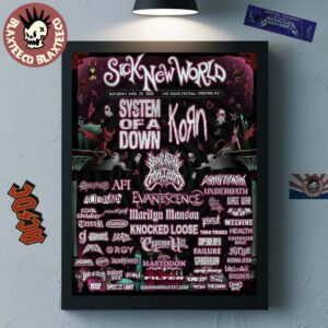 Sick New World Festival 2026 Lineup In Las Vegas NV At Las Vegas Festival Grounds On April 25 2026 Home Decor Poster Canvas