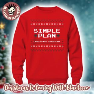 Simple Plan Christmas Everyday Knit Xmas Red Ugly Sweater 2025