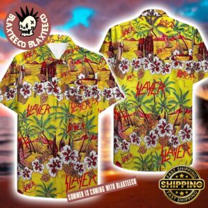 Slayer Band Tropical Island Yellow 2025 Summer Hawaiian Shirt For Men And Women