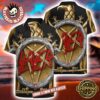 Slayer Band Xenomorp Alien Face And Logo Pattern 2025 Summer Hawaiian Shirt