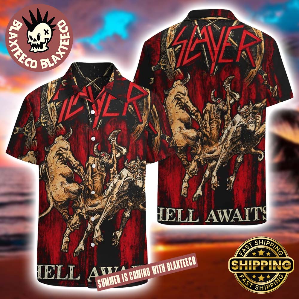 Slayer Hell Awaits Demon Blood 2025 Summer Hawaiian Shirt Slayer Hell Awaits Demon Blood 2025 Summer Hawaiian Shirt