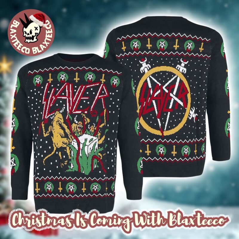 Slayer Hell Awaits Devils Open Gift Album Xmas Style 2025 Knitted Ugly Christmas Sweater gwuo3 xjfmct.jpg