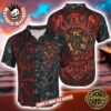 Slayer Logo Pattern Coconut Tree Black And Red Summer 2025 Hawaiian Shirt