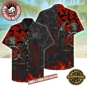 Slayer Rock Band Aloha Eagle Logo Flame Gift For Fans 2025 Hawaiian Shirt