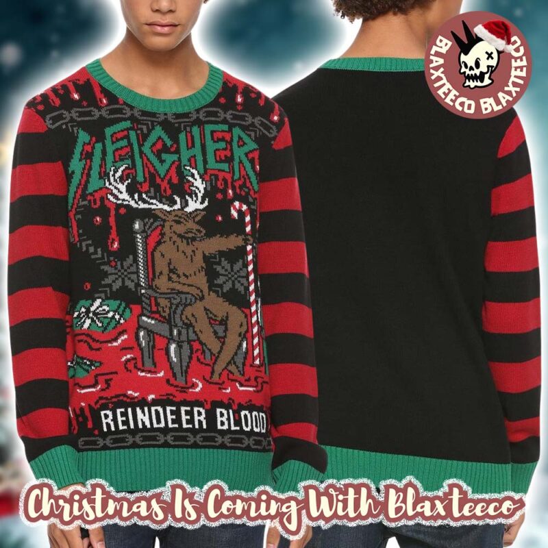 Slayer Sleigher Reindeer Blood Christmas Throne Bloody Christmas Ugly Sweater 4Queq s4oyki.jpg