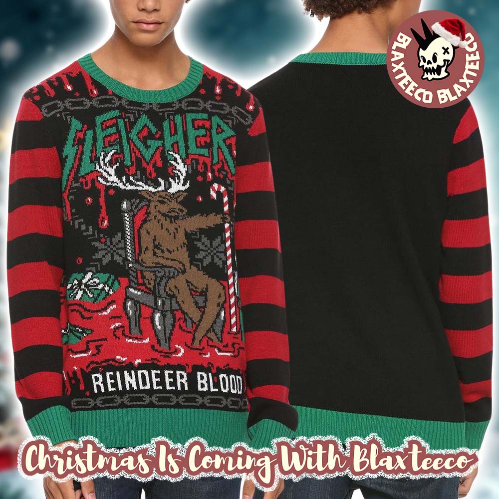 Slayer Sleigher Reindeer Blood Christmas Throne Bloody Christmas Ugly Sweater Slayer Sleigher Reindeer Blood Christmas Throne Bloody Christmas Ugly Sweater