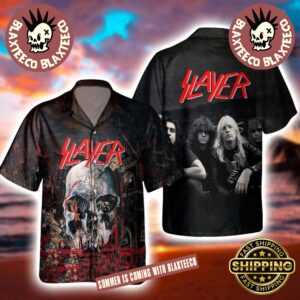 Slayer South Of Heaven Album Cover With Band Photo Summer 2025 Hawaiian Shirt Gift For Fans