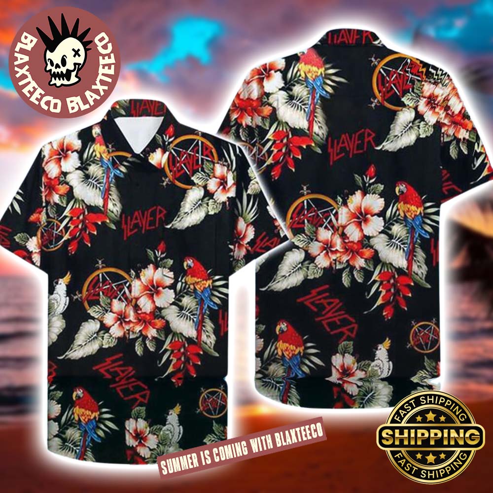 Slayer Tropical Parrot 2025 Summer Hawaiian Shirt Slayer Tropical Parrot 2025 Summer Hawaiian Shirt