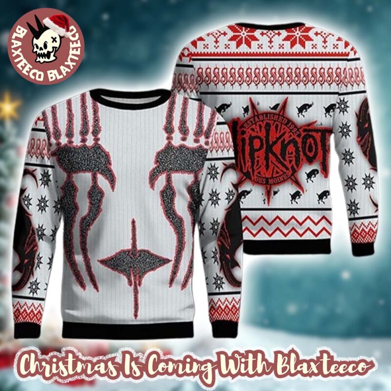 Slipknot Band Joey Jordison Face Mask Xmas Gift Knitted Ugly Christmas Sweater calDv z2fvpf.jpg