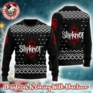 Slipknot Band Signature White Logo Xmas Gifts 2025 Ugly Christmas Sweater