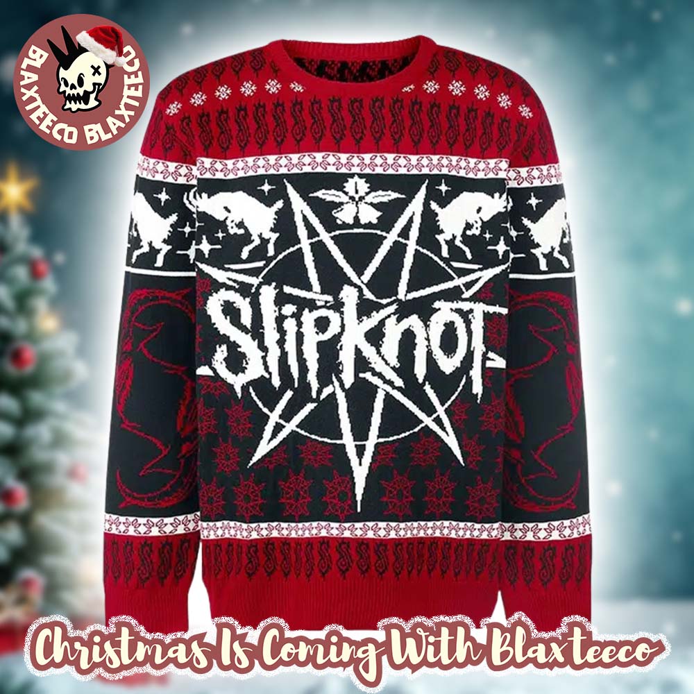 Slipknot Holiday Goat Pattern Xmas For Rock Fan Ugly Christmas Sweater 2025