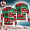 Slipknot Signature Logo With Tribal S Snowflakes Pattern Red And Grey Knitted Ugly Christmas Sweater