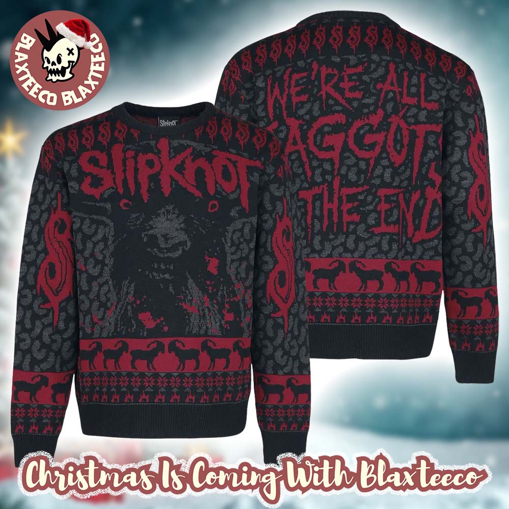Slipknot We Are All Maggots In The End Vintage Knitted Ugly Christmas Sweater