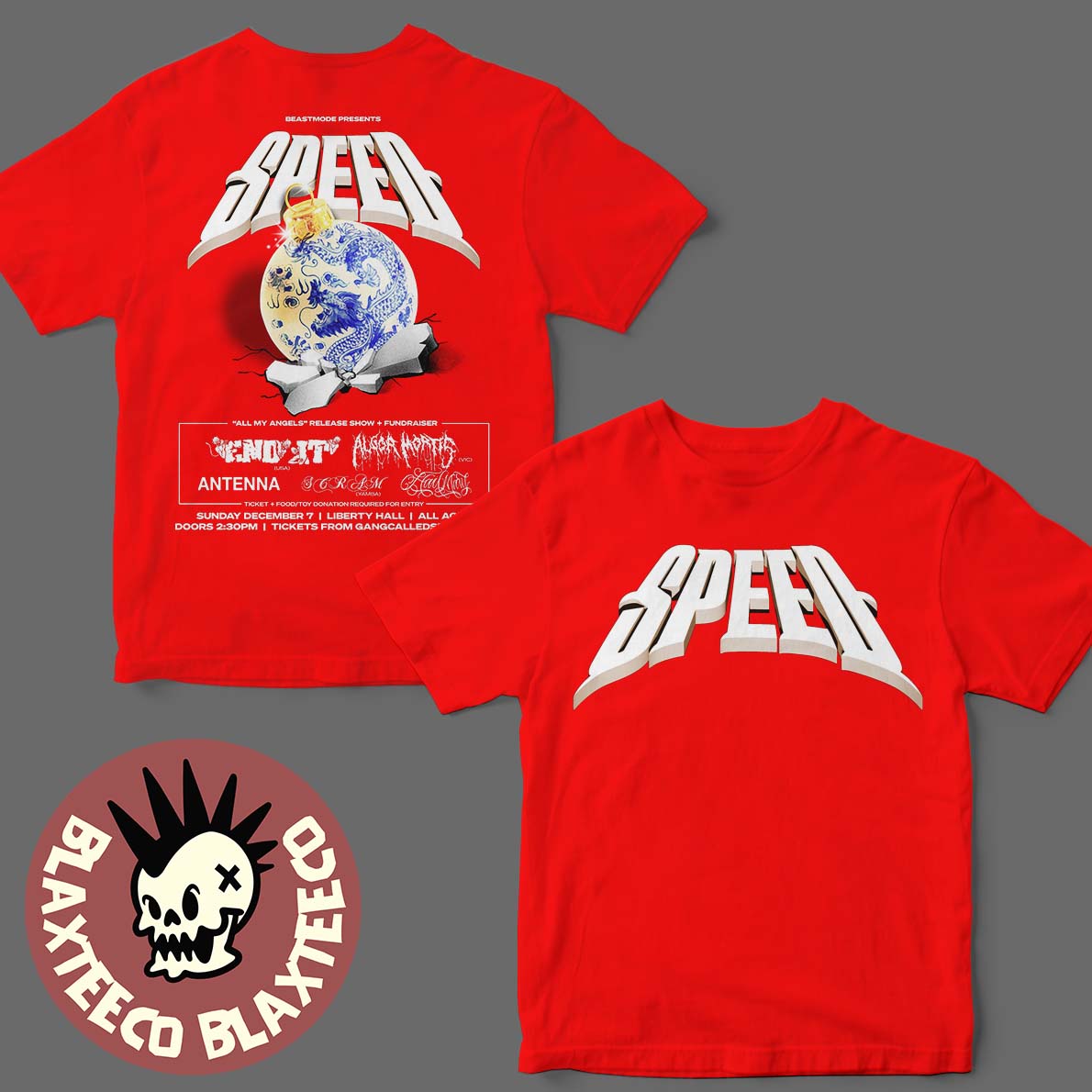 Speed All My Angels Release Show 2025 Sydney Xmas Show On December 7 2025 At Liberty Hall Two Sided T-Shirt Speed All My Angels Release Show 2025 Sydney Xmas Show On December 7 2025 At Liberty Hall Two Sided T-Shirt